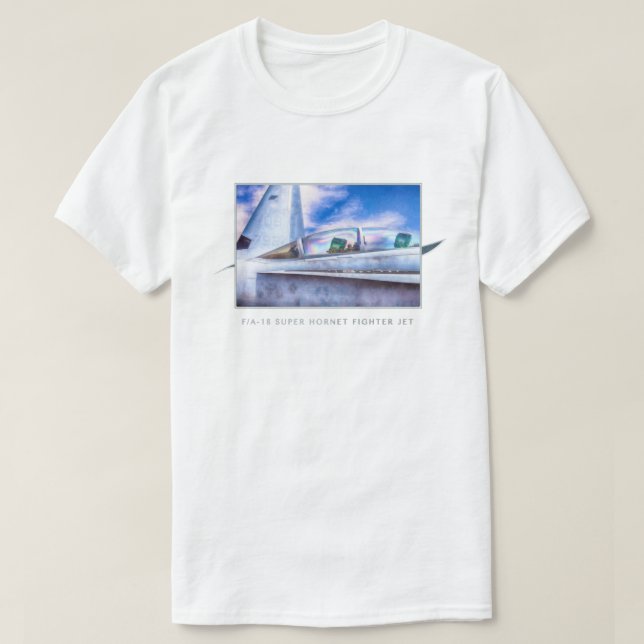 T-SHIRT JET DE COMBATTRE F-18 HORNET À L'AISE (Design devant)
