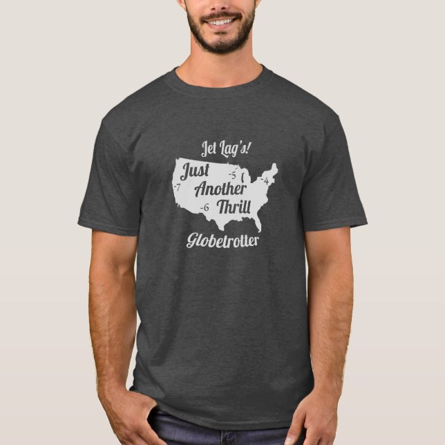 T-shirt Jet Lag Design Gris Gainsboro Couleur (Devant)