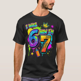 T-shirt J'étais 6 maintenant j'ai 7 ans garçon d'anniversa