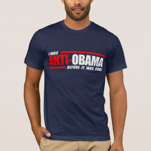 T-shirt J'étais Anti-Obama avant que c'ait été blanc frais