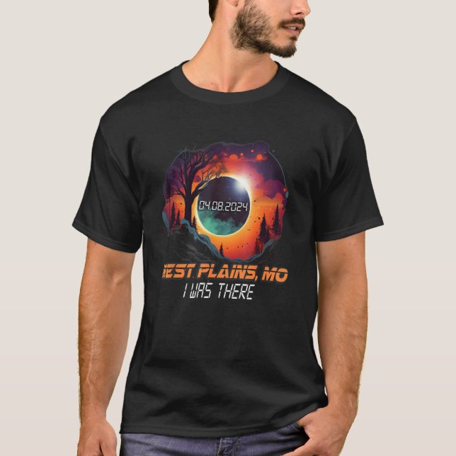 T-shirt J'Étais Là Total Solaire Eclipse Plaines Ouest Mis (Devant)