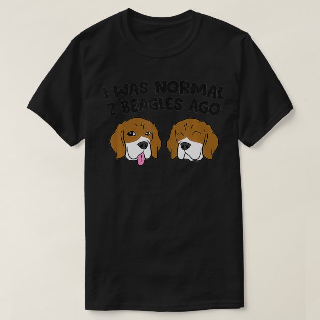 T-shirt J'Étais Normal Il Y A 2 Beagles (Design devant)