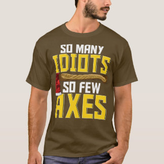 T-shirt Jetant de la hache drôle de l'ange sarcastique