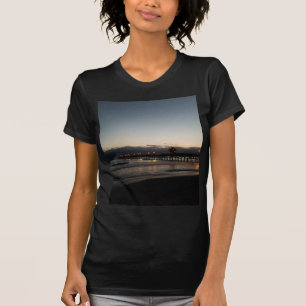 T-shirt jetée de san clemente la nuit océan californie