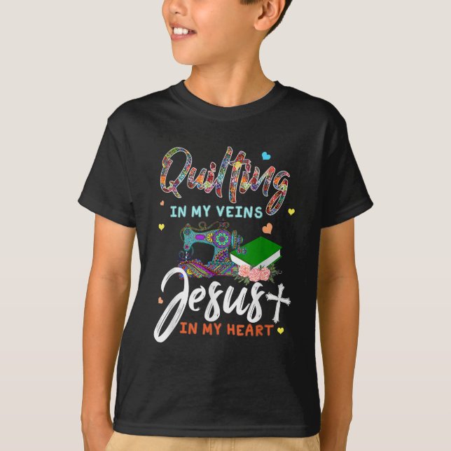 T-shirt Jeter Des Caillots Dans Mes Veines Jésus Dans Mon  (Devant)