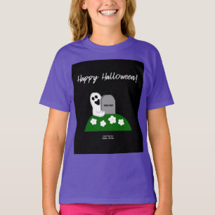 T-shirt Jeter Un Coup D'Oeil Fille Fantôme Violet T Chemis