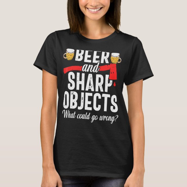 T-shirt Jeteuse de hache de bière bûcheron (Devant)