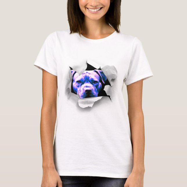T-shirt Jetez un coup d'oeil un pitbull de huer (Devant)