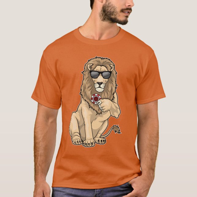 T-shirt Jetons de poker Lion Poker (Devant)