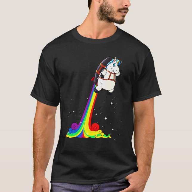 T-shirt Jetpack Cheval Rainbow Animal Pun (Devant)