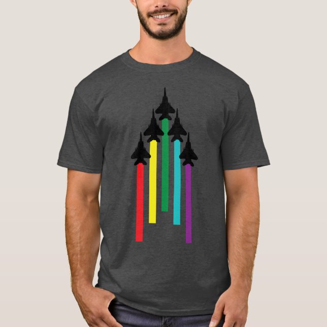 T-SHIRT JETS D'ARC-EN-CIEL (Devant)