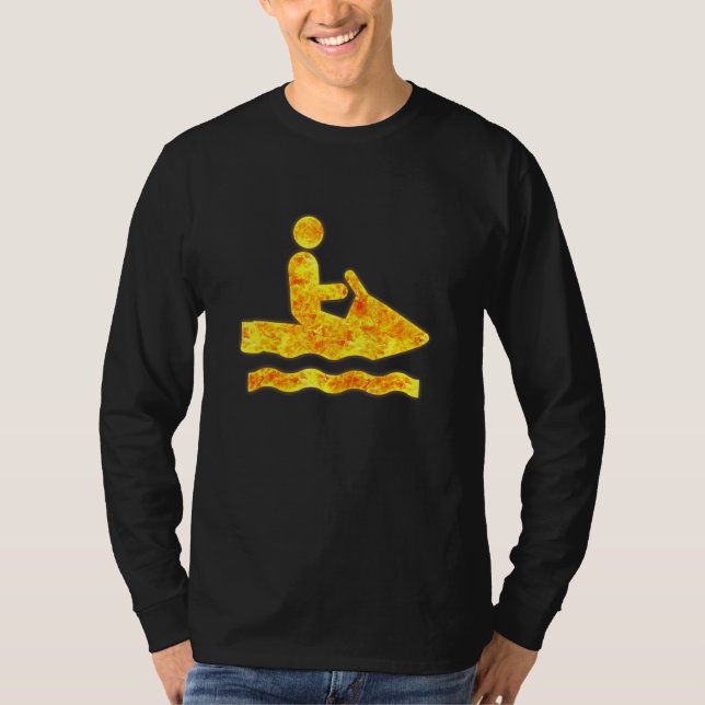 T-shirt Jetski Jet Ski Surf Flammes incendie (Devant)
