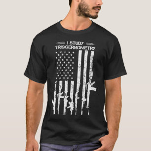 T-shirt J'étudie la dénométrie USA Flag Pro Guns Retour