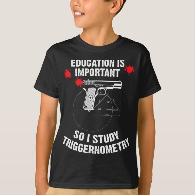 T-shirt J'étudie la Triggernometry pour l'éducation aux ar (Devant)