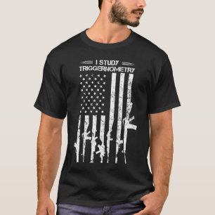 T-shirt J'Étudie Le Triggernometrie Distorsion Du Drapeau