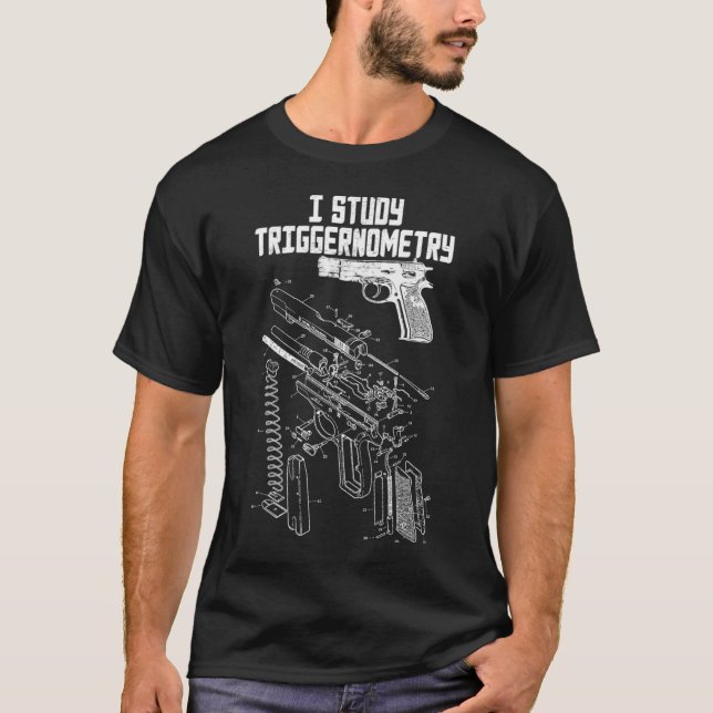 T-shirt J'Étudie Le Triggérnométrie Sur Le Fil De L'Arme À (Devant)