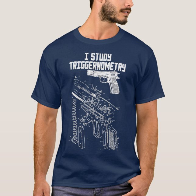 T-shirt J'Étudie Le Triggernometry Sur Le Argent Arrière D (Devant)