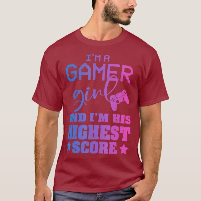 T-shirt JEU 365 Je suis une gamer fille Je suis son meille (Devant)