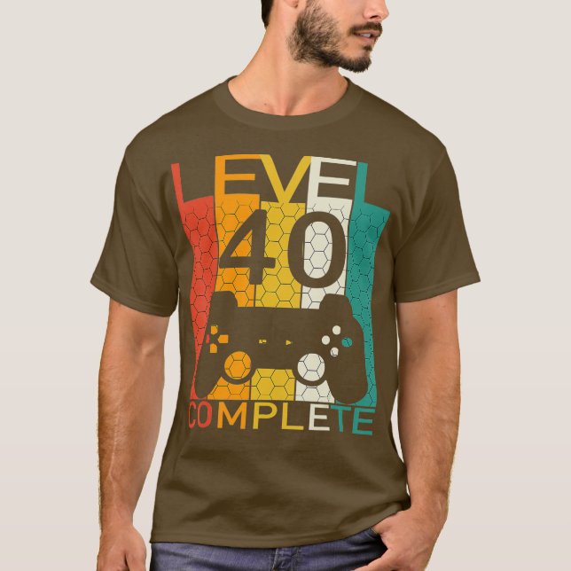 T-shirt Jeu 40 ans LVL 40 Complet 98 Niveau 40 (Devant)