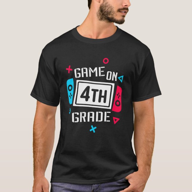 T-shirt Jeu 4ème Classe Gamepad Retour À L'École Te (Devant)