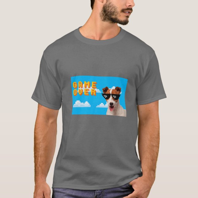 T-shirt Jeu 8 bits sur Jack Russell (Devant)