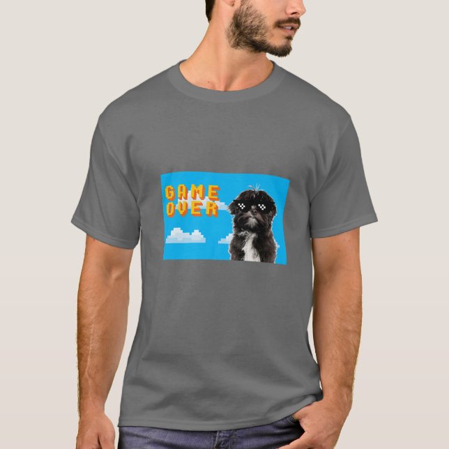 T-shirt Jeu 8 Bits Sur Lhassa Apso (Devant)