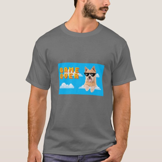 T-shirt Jeu 8 bits sur Norwich Terrier (Devant)