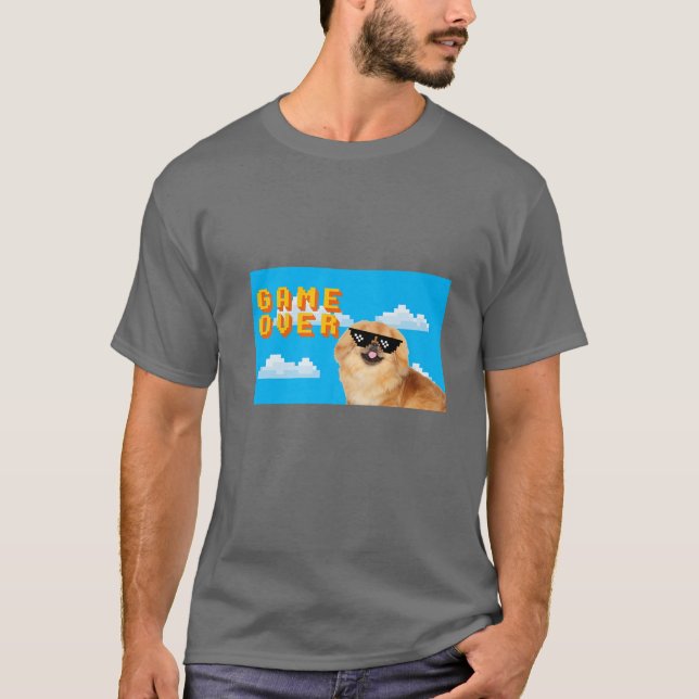 T-shirt Jeu 8 bits sur Pekingese (Devant)