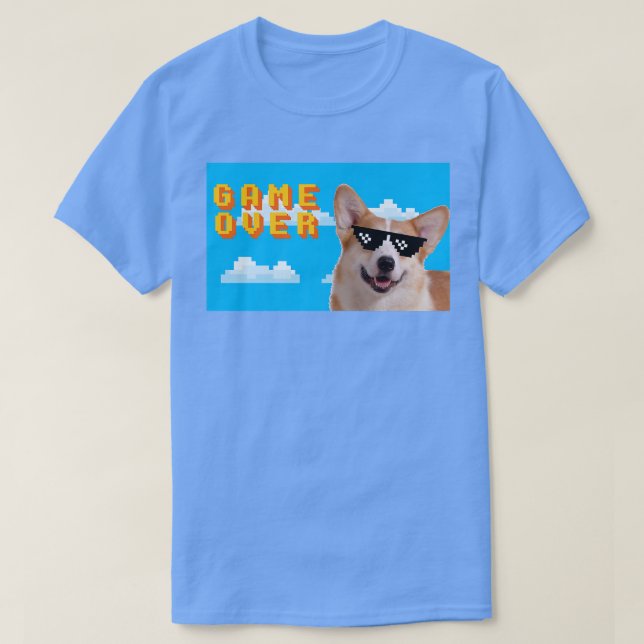 T-shirt Jeu 8 bits sur Pembroke Welsh Corgi 4 (Design devant)