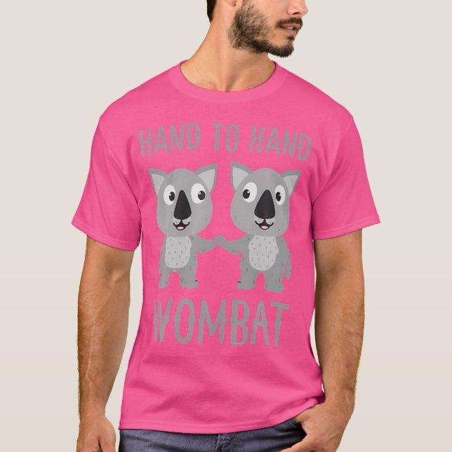T-shirt Jeu animal Wombat main-à-main (Devant)
