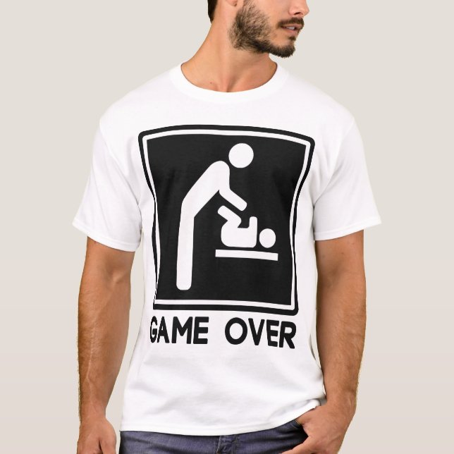T-shirt Jeu au-dessus de nouveau bébé pour le papa de (Devant)