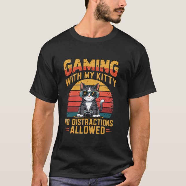 T-shirt Jeu avec mon chaton Aucune distraction autorisée R (Devant)