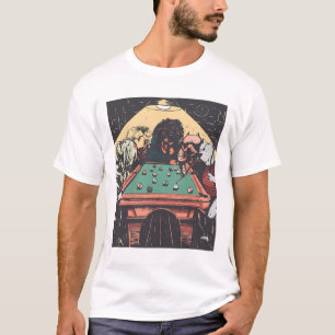 T-shirt Jeu Chiens De Nuit Sur Billard Billard Table Tir 8