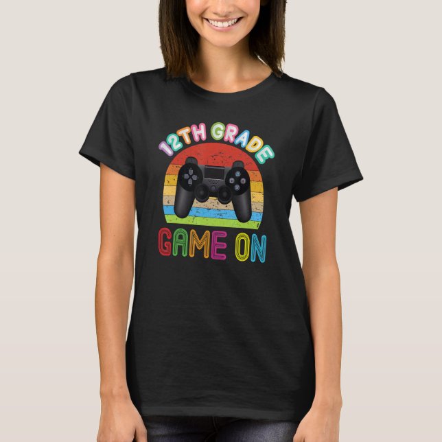 T-shirt Jeu De 12E Année Sur La Douzième Console Vidéo Ret (Devant)
