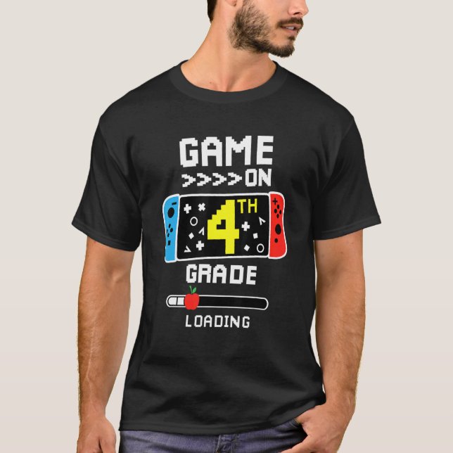 T-shirt Jeu de 4e année sur le chargement de retour à l'éc (Devant)