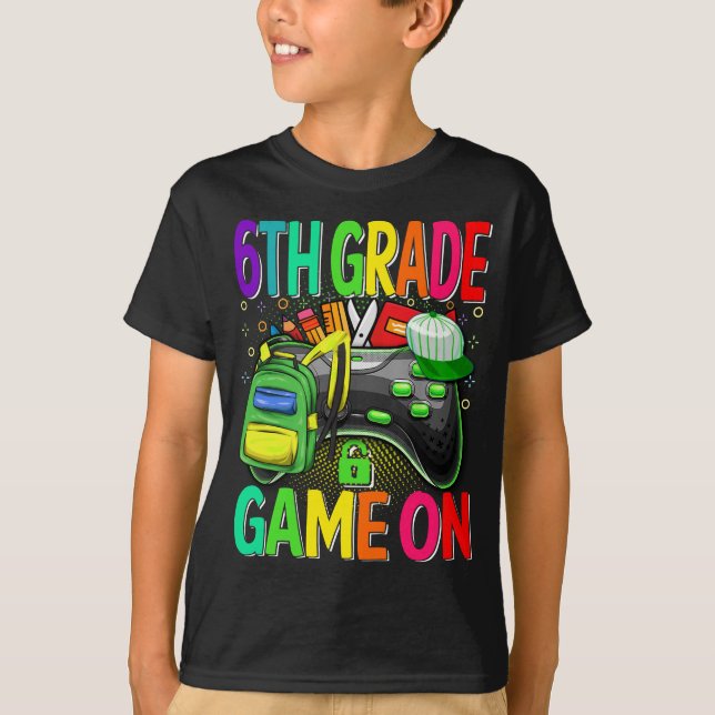 T-shirt Jeu de 6e année à l'école (Devant)