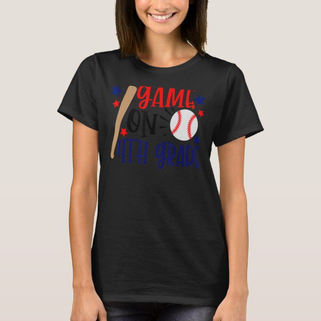 T-shirt Jeu De Baseball De 4E Année Garçons Premier Jour D (Devant)