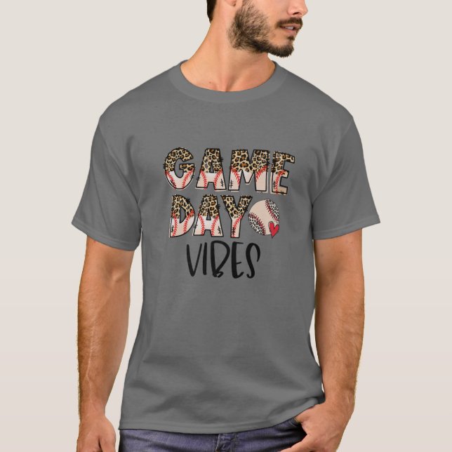 T-shirt Jeu de baseball Leopard Vibes Baseball Maman Mothe (Devant)
