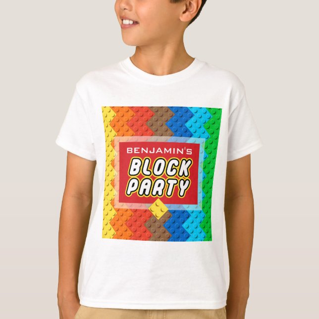 T-shirt JEU DE BLOC Personnalisé Colorful Bricks Construct (Devant)