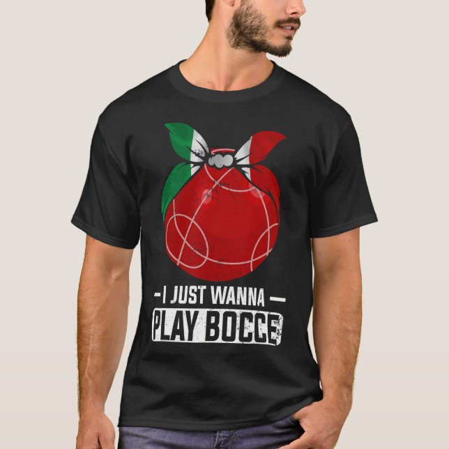 T-shirt Jeu de Bowling Italien Bocci Player Bocce Byll (Devant)