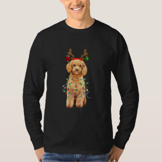 T-shirt Jeu de caniche de Noël Reindeer Antlers Cadeaux