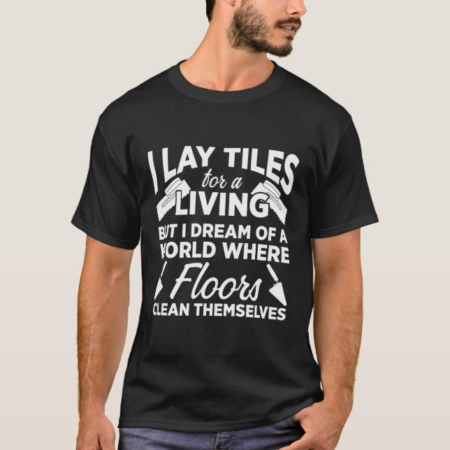 T-shirt Jeu De Carrelages Pour L'Installation De Carrelage (Devant)