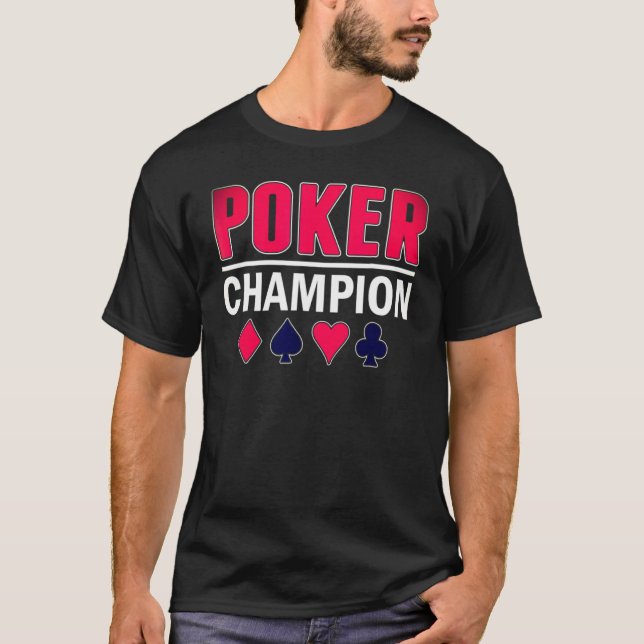 T-shirt Jeu de carte de champion de poker (Devant)