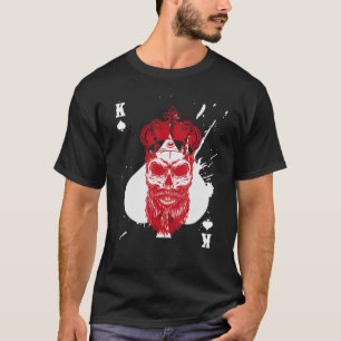 T-shirt Jeu de carte de poker crâne Roi des pique