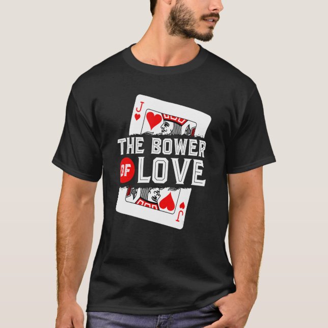 T-shirt Jeu De Carte Euchre, Jeu D'Amour Jack De Coeurs, F (Devant)