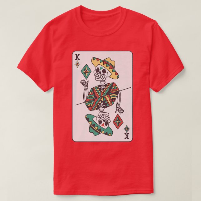 T-shirt Jeu de carte Meican Skeleton  (Design devant)