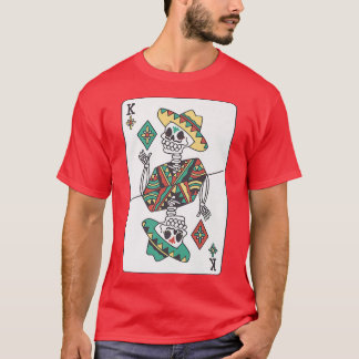 T-shirt Jeu de carte Meican Skeleton 