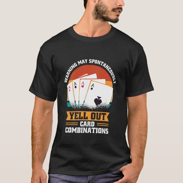 T-shirt Jeu de cartes à fusionner Pinochle - Fun Tee Prise (Devant)