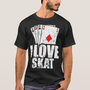 T-shirt Jeu de cartes Skat charmant que j'aime jouer