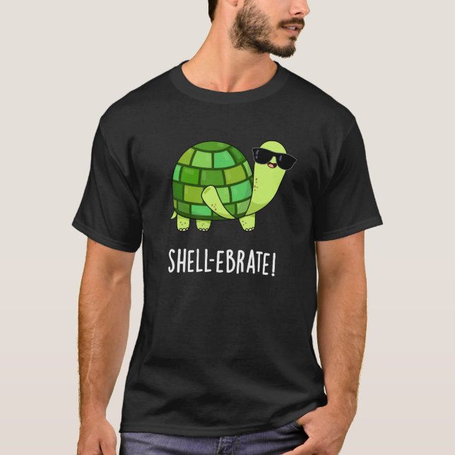 T-shirt Jeu de coquille Funny Tortoise Animal Pun Dark BG (Devant)